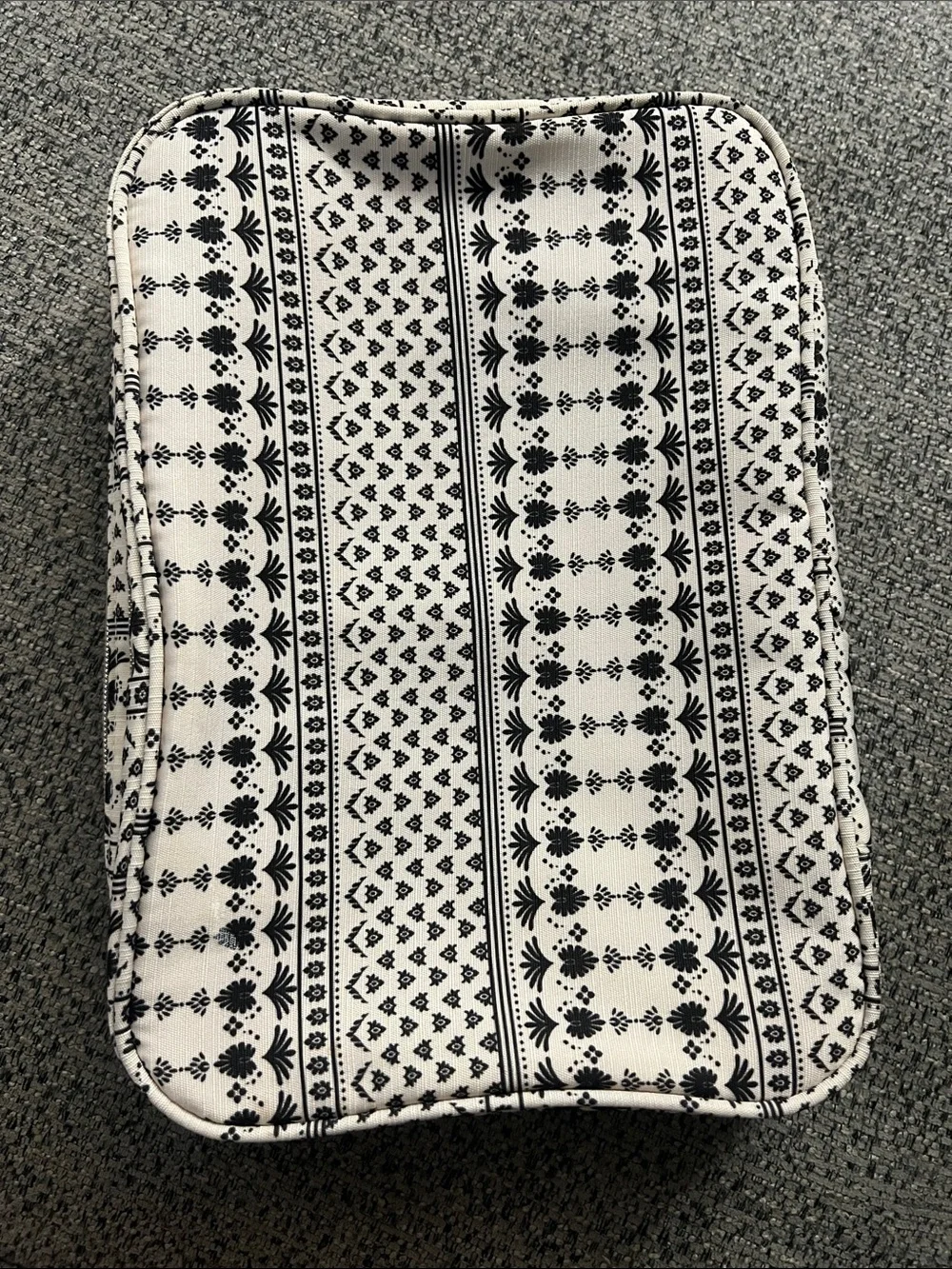 Target Black and White Floral Detailed Canvas Travel Pouch